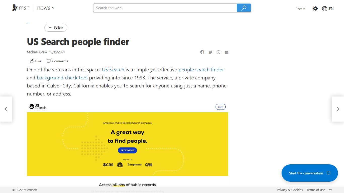 US Search people finder - MSN