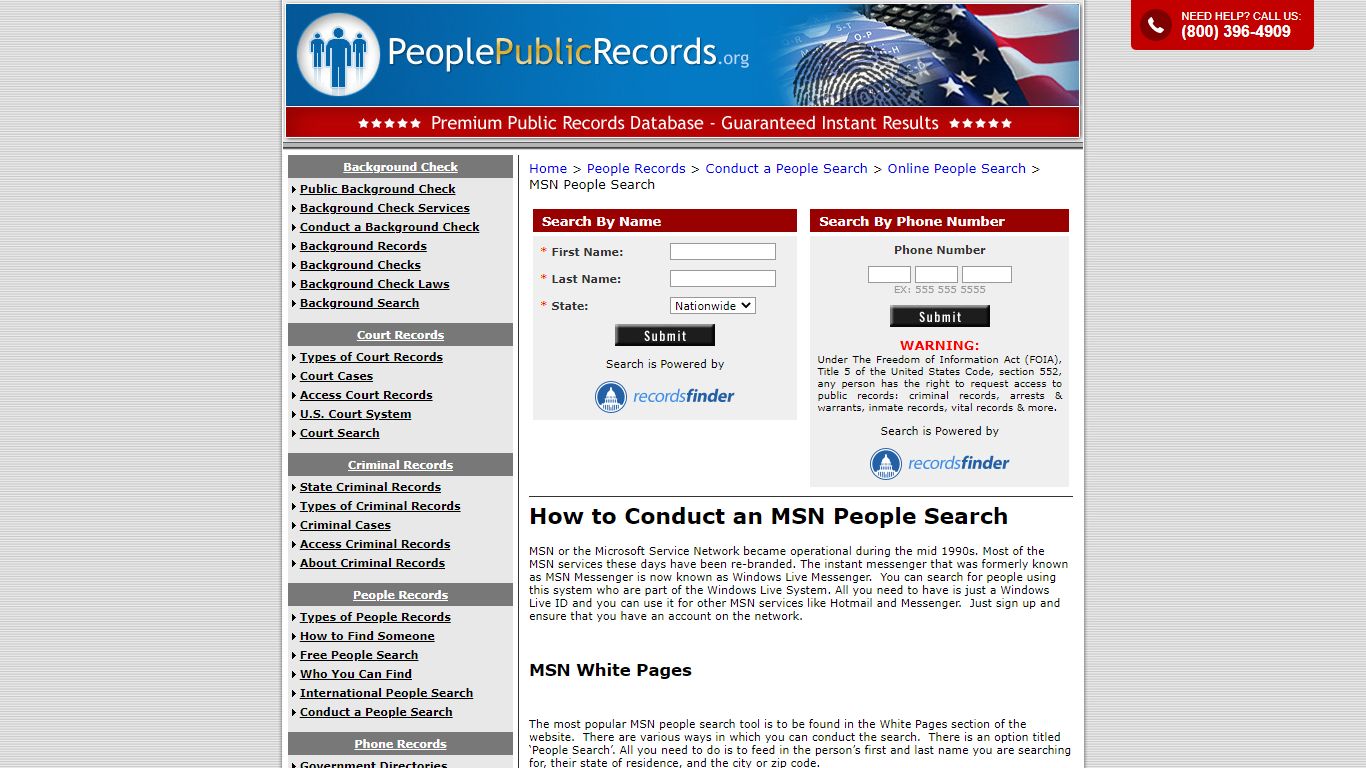 How to Conduct an MSN People Search - PeoplePublicRecords.org