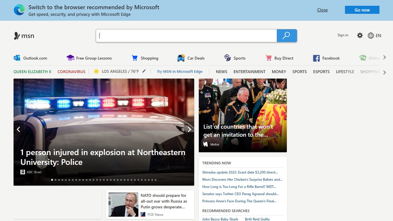 MSN | Outlook, Office, Skype, Bing, Breaking News, and Latest Videos