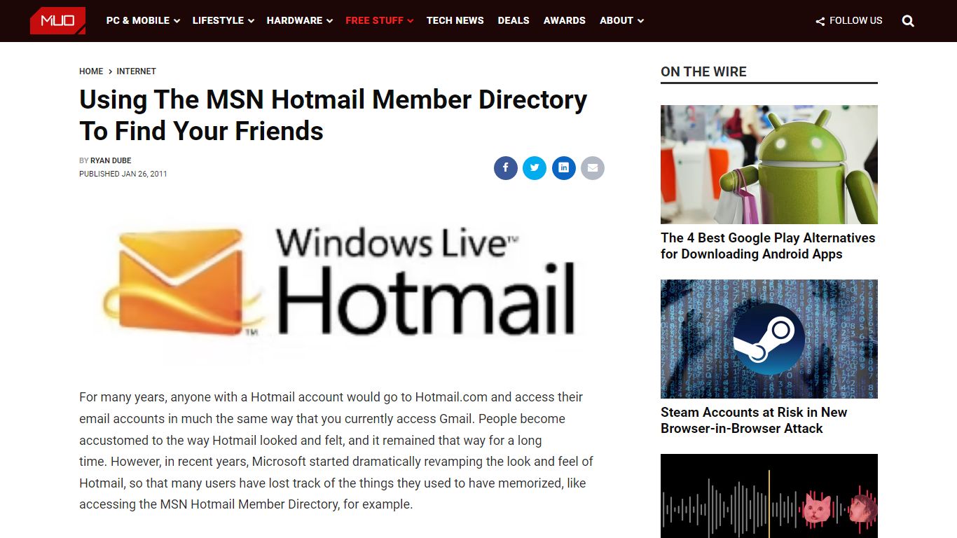 Using The MSN Hotmail Member Directory To Find Your Friends - MUO